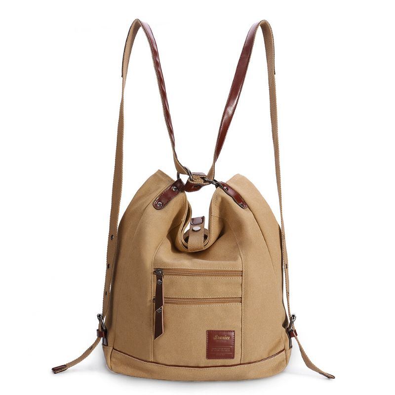 Damen Multi Carry Casual Canvas Handtasche Umhängetasche Satchel Rucksack