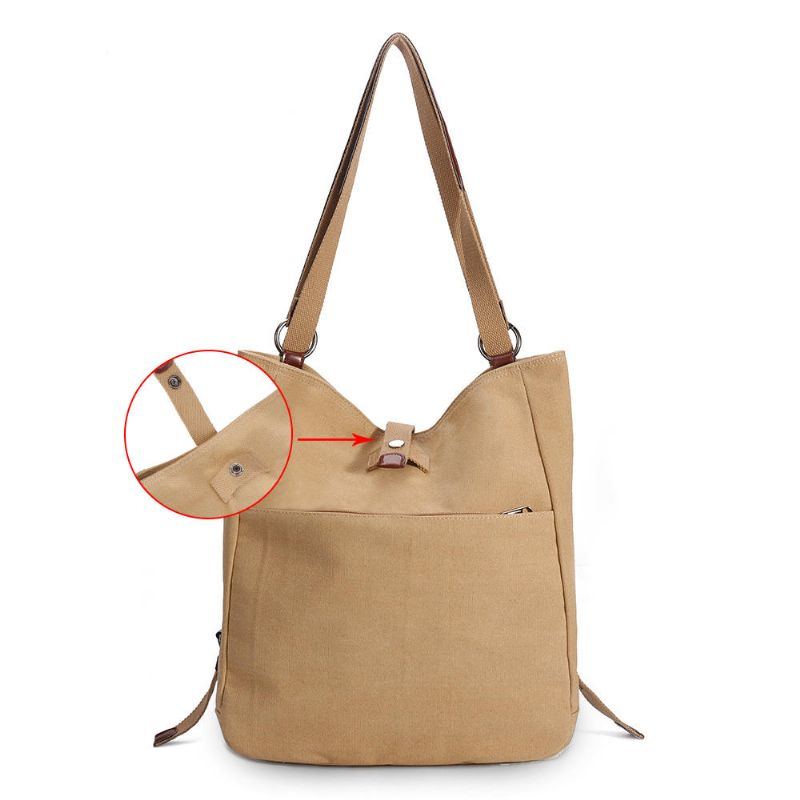 Damen Multi Carry Casual Canvas Handtasche Umhängetasche Satchel Rucksack