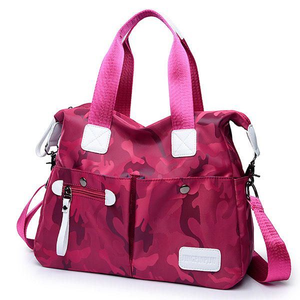 Damen Nylon Camouflage Tote Handtaschen Vordertaschen Umhängetaschen Umhängetaschen