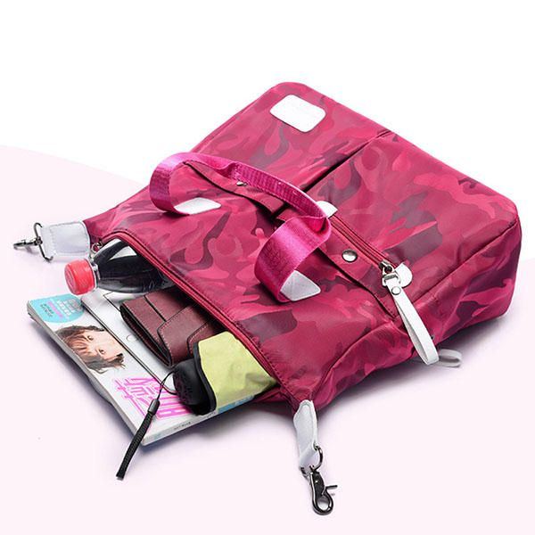 Damen Nylon Camouflage Tote Handtaschen Vordertaschen Umhängetaschen Umhängetaschen