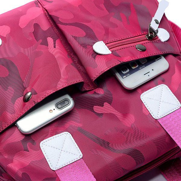 Damen Nylon Camouflage Tote Handtaschen Vordertaschen Umhängetaschen Umhängetaschen