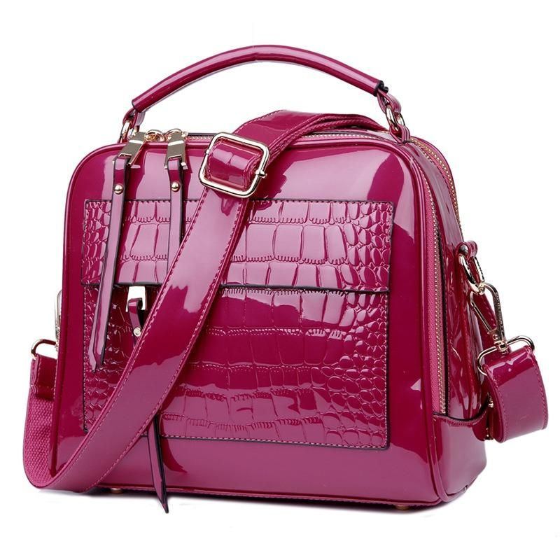 Damen Patent Leather Seashell Bag Portable Diagonal Bag