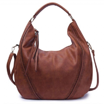 Damen Pu Leder Vintage Handtasche Umhängetasche