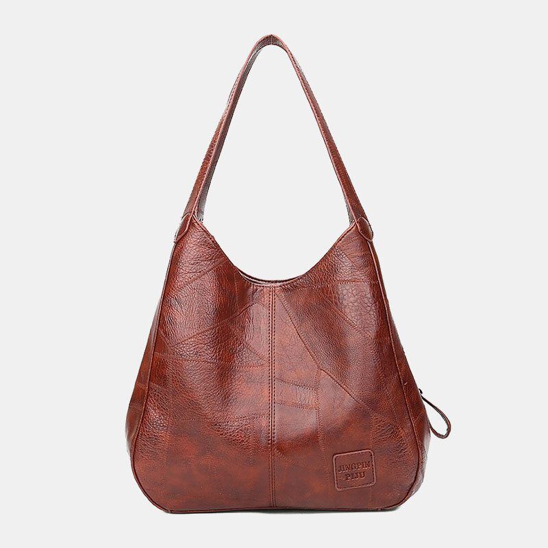 Damen Retro Solide Tragetasche Mit Großer Kapazität Umhängetasche Handtasche