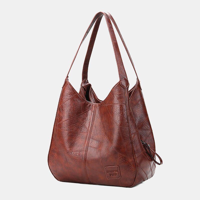 Damen Retro Solide Tragetasche Mit Großer Kapazität Umhängetasche Handtasche