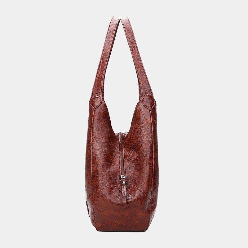 Damen Retro Solide Tragetasche Mit Großer Kapazität Umhängetasche Handtasche