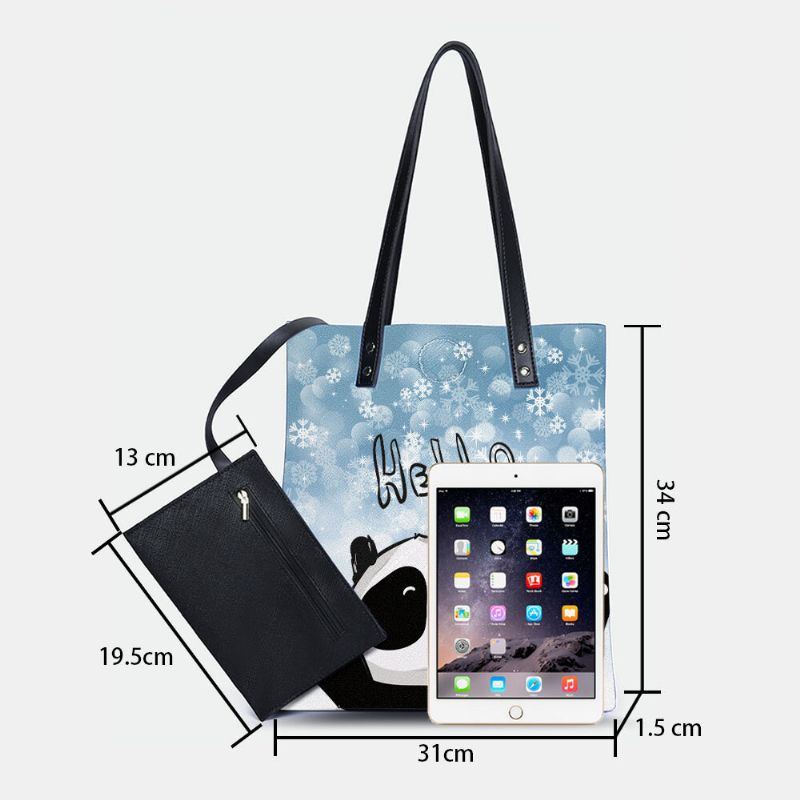 Damen Winter 2022 Handtasche Mit Süßem Panda Print