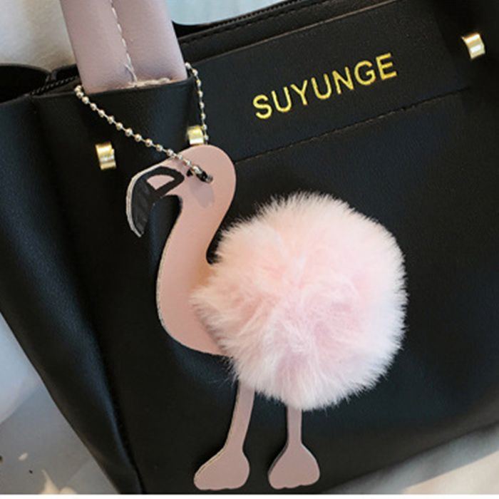 Damenmode Handtasche Umhängetasche Umhängetasche Flamingo Anhänger Toe