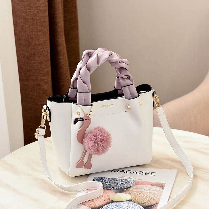 Damenmode Handtasche Umhängetasche Umhängetasche Flamingo Anhänger Toe