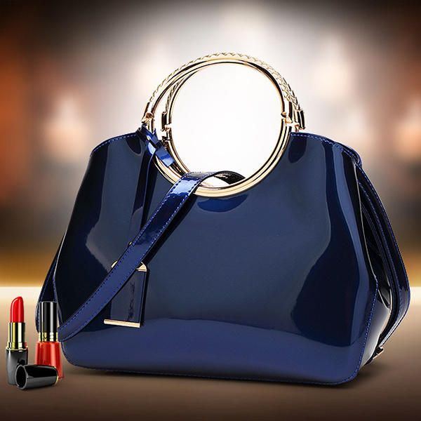 Elegante Handtasche Aus Hochwertigem Lackleder Für Damen