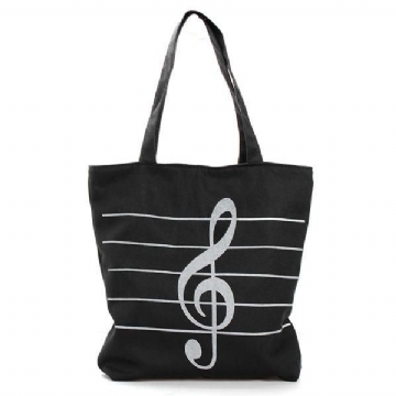 Damen Canvas Musical Einkaufstaschen Tote Mädchen Tragbare Umhängetaschen Handtaschen