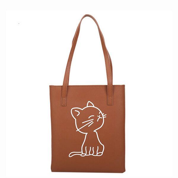 Damen Cartoon Print Handtasche Umhängetasche Mit Großer Kapazität