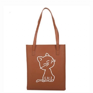 Damen Cartoon Print Handtasche Umhängetasche Mit Großer Kapazität