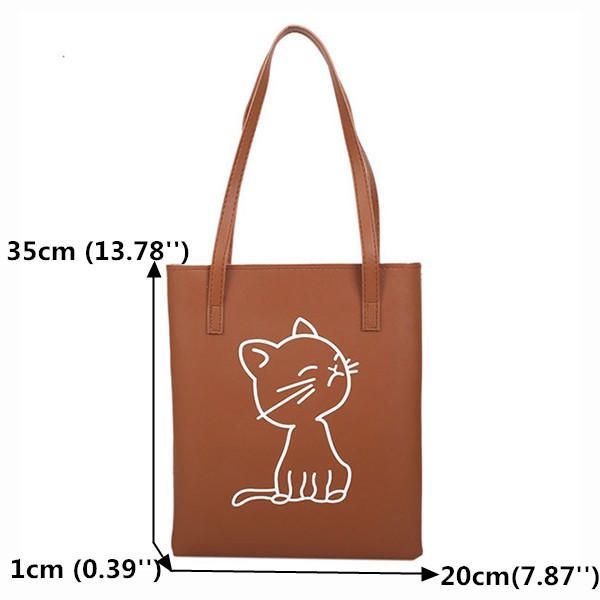 Damen Cartoon Print Handtasche Umhängetasche Mit Großer Kapazität