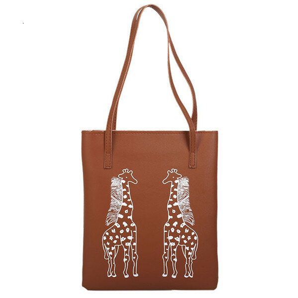 Damen Cartoon Print Handtasche Umhängetasche Mit Großer Kapazität