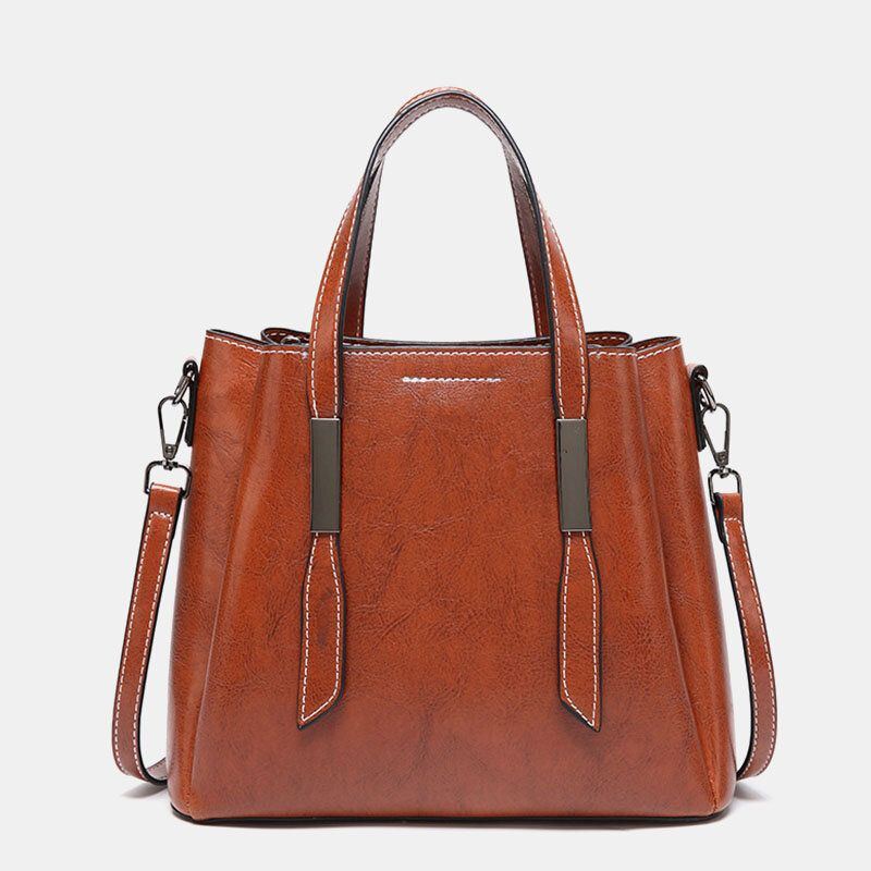 Damen Casual Faxu Lederhandtasche Umhängetasche