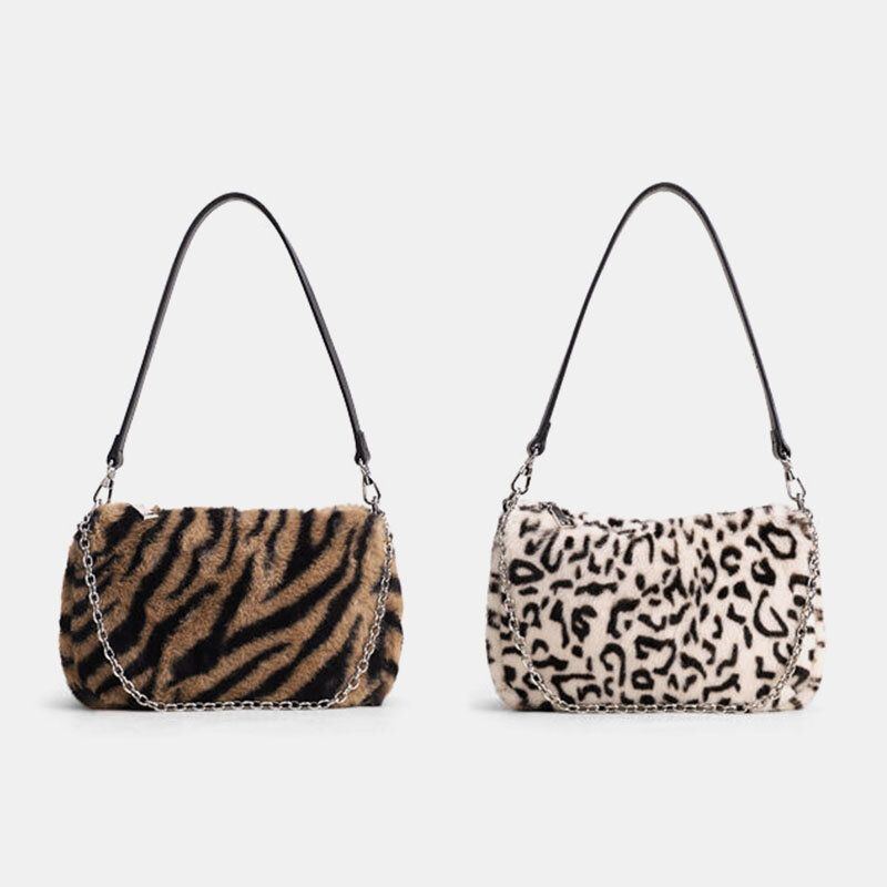 Damen Fühlten Sich Weich Beiläufige Mode Leopard Muster Unterarm Mini Allgleiches Handtaschen Umhängetasche