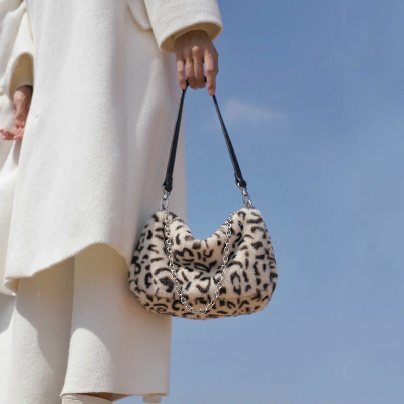 Damen Fühlten Sich Weich Beiläufige Mode Leopard Muster Unterarm Mini Allgleiches Handtaschen Umhängetasche