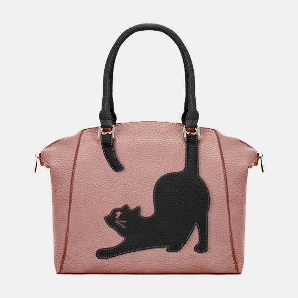 Damen Kunstleder Art Und Weisegroße Kapazitäts Katzen Taschen Handtasche