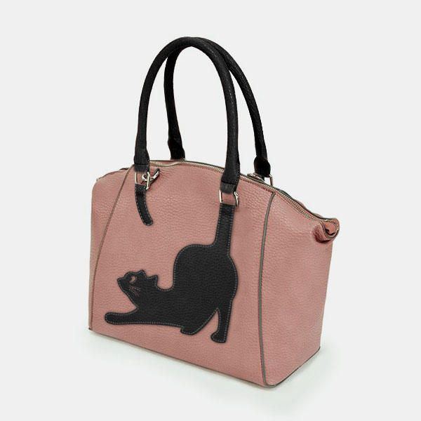 Damen Kunstleder Art Und Weisegroße Kapazitäts Katzen Taschen Handtasche