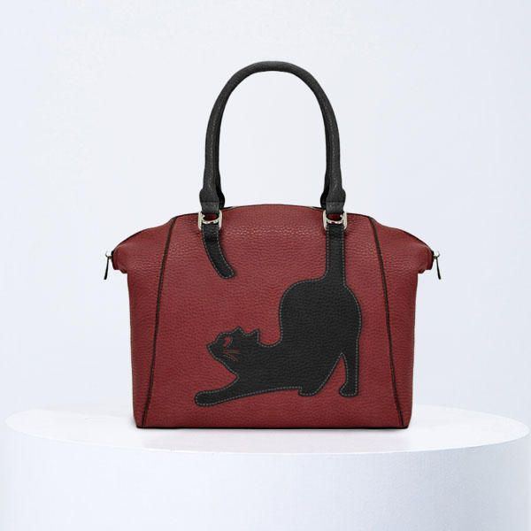 Damen Kunstleder Art Und Weisegroße Kapazitäts Katzen Taschen Handtasche