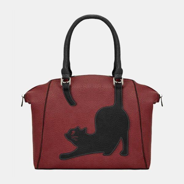 Damen Kunstleder Art Und Weisegroße Kapazitäts Katzen Taschen Handtasche