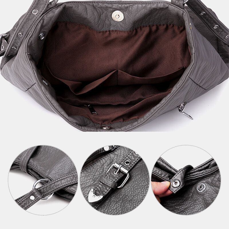 Damen Kunstleder Große Kapazität Reisen Outdoor Arbeiten Multi Trage Umhängetasche Handtasche Rucksack