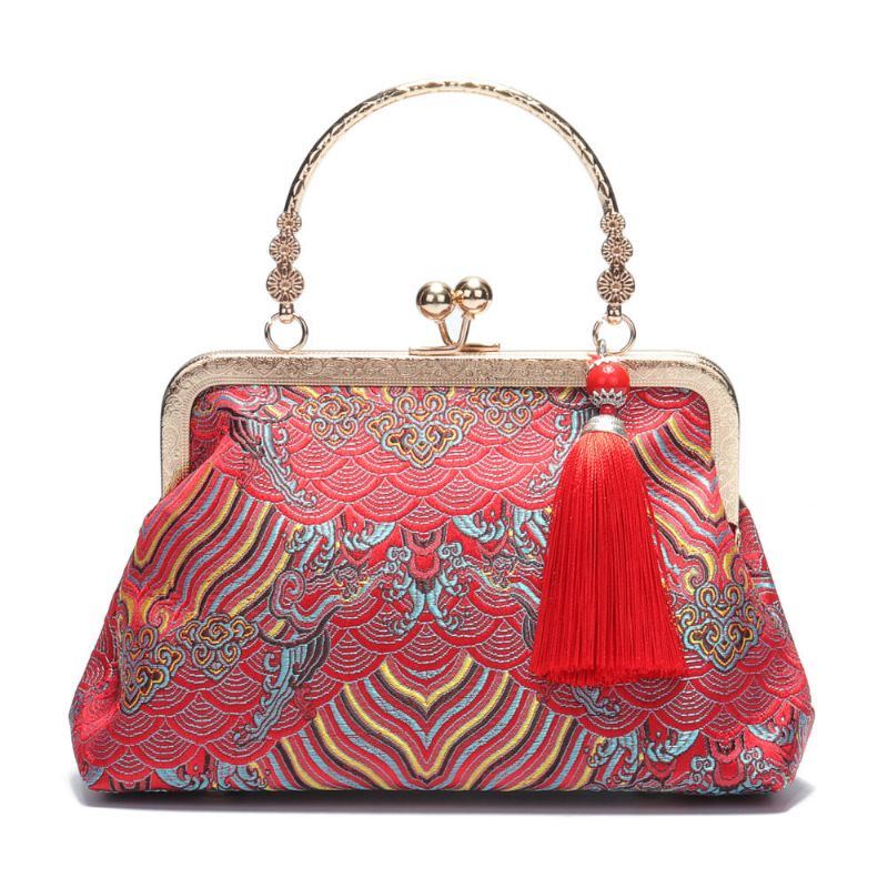 Damen National Tassel Handtasche Im Chinesischen Stil Kettentaschen