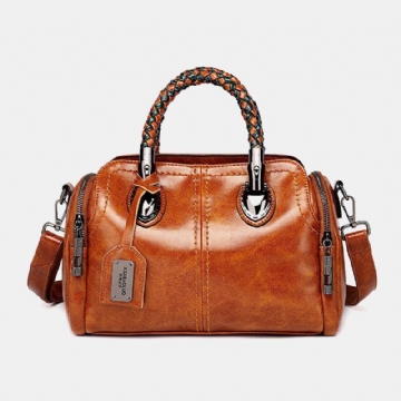 Damen Vintage Handtasche Oil Wax Leather Umhängetasche