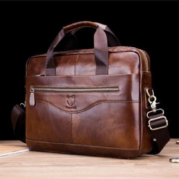 Herren Handtasche Aus Echtem Leder Business Tasche Laptoptasche Mit Großem Fassungsvermögen Für Das Büro