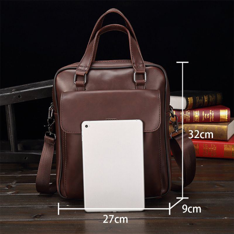 Herren Multi Pocket Anti Diebstahl Aktentasche Handtasche Retro 6.3 Zoll Handytasche Lehrertasche Arbeitstasche