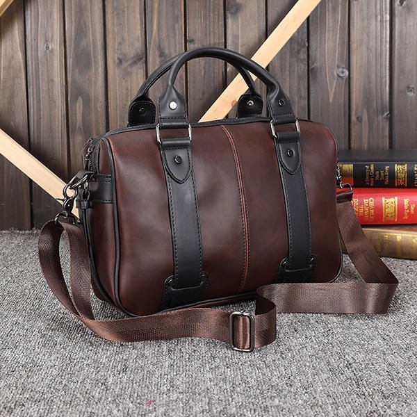 Herren Retro Pu Leder Handtasche Business Umhängetasche