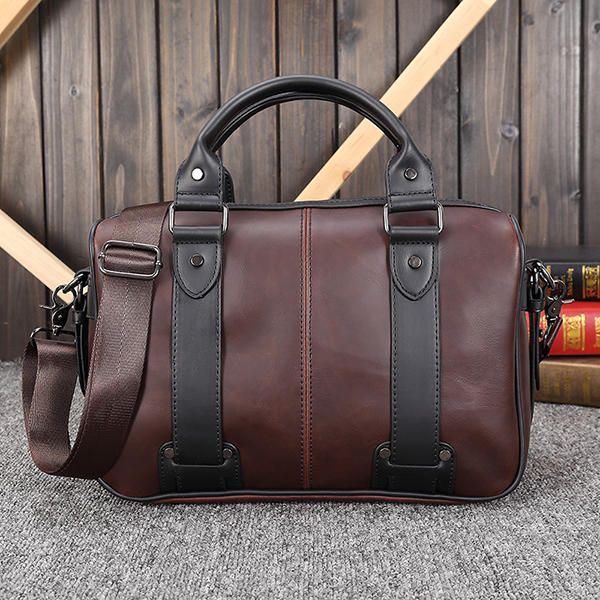 Herren Retro Pu Leder Handtasche Business Umhängetasche