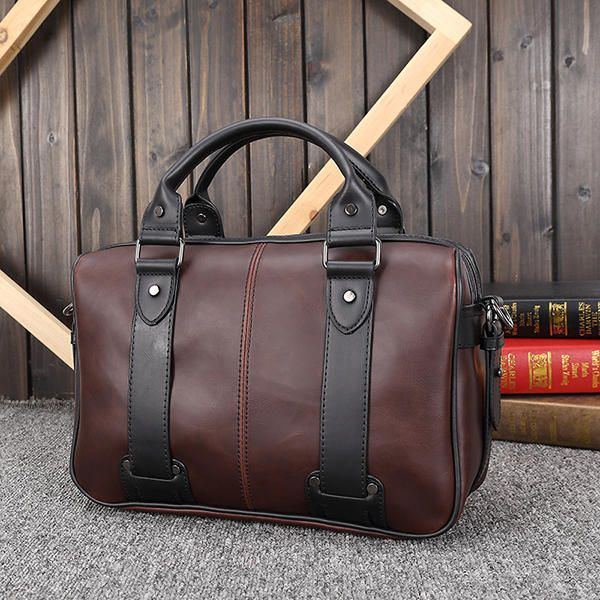 Herren Retro Pu Leder Handtasche Business Umhängetasche