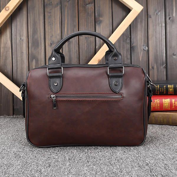 Herren Retro Pu Leder Handtasche Business Umhängetasche