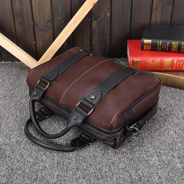 Herren Retro Pu Leder Handtasche Business Umhängetasche