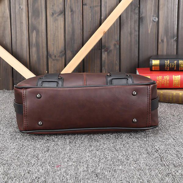 Herren Retro Pu Leder Handtasche Business Umhängetasche