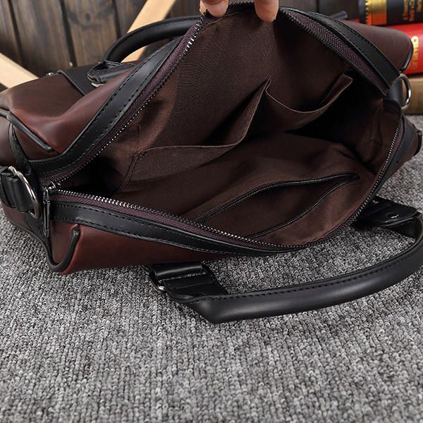 Herren Retro Pu Leder Handtasche Business Umhängetasche