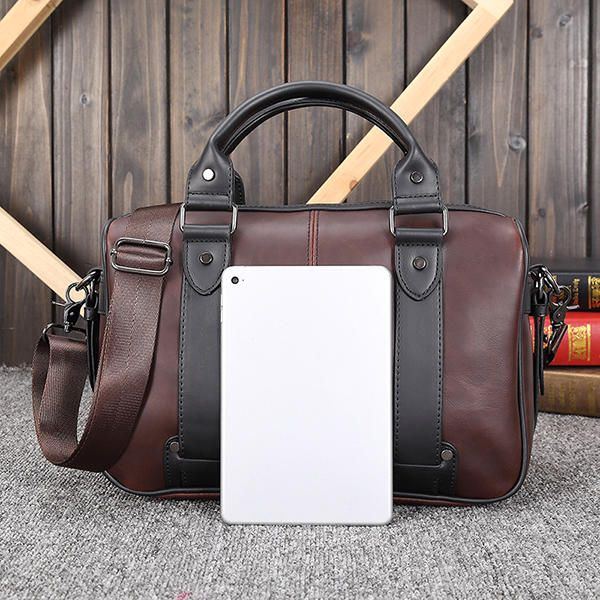 Herren Retro Pu Leder Handtasche Business Umhängetasche