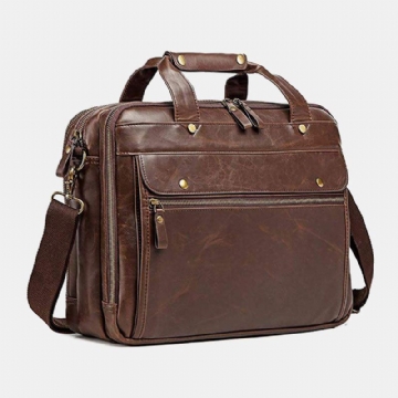 Herren Vintage Multi Pocket Messenger Bag Handtasche Umhängetasche Für Business