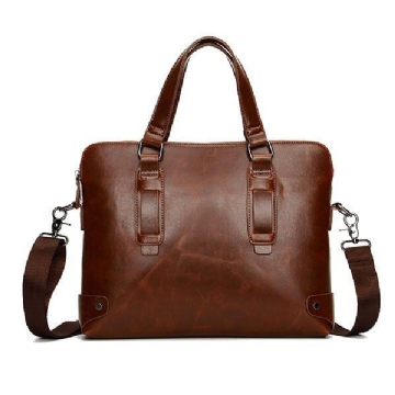 Herren Vintage Pu Leder Business Handtasche Umhängetasche