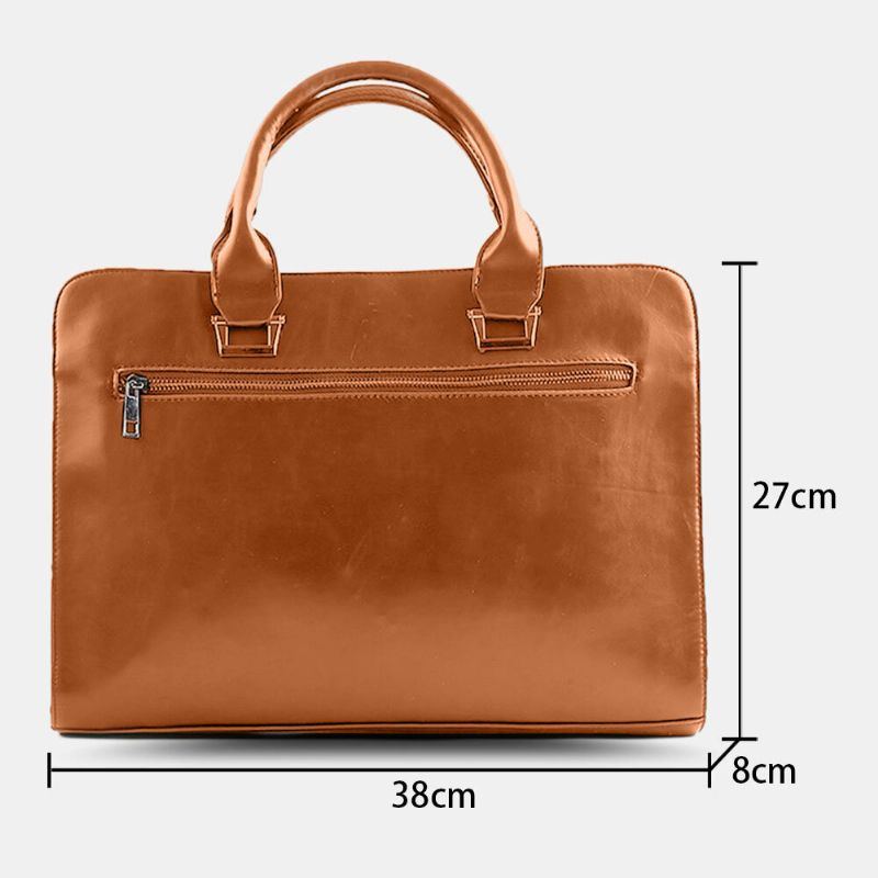 Herren Retro Pu Leder Große Kapazität Handtasche Aktentasche Lehrertasche Arbeitstasche