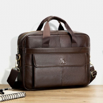 Herren Vintage Verschleißfeste Aktentasche Laptoptasche Echtes Leder Große Kapazität Umhängetasche Handtasche