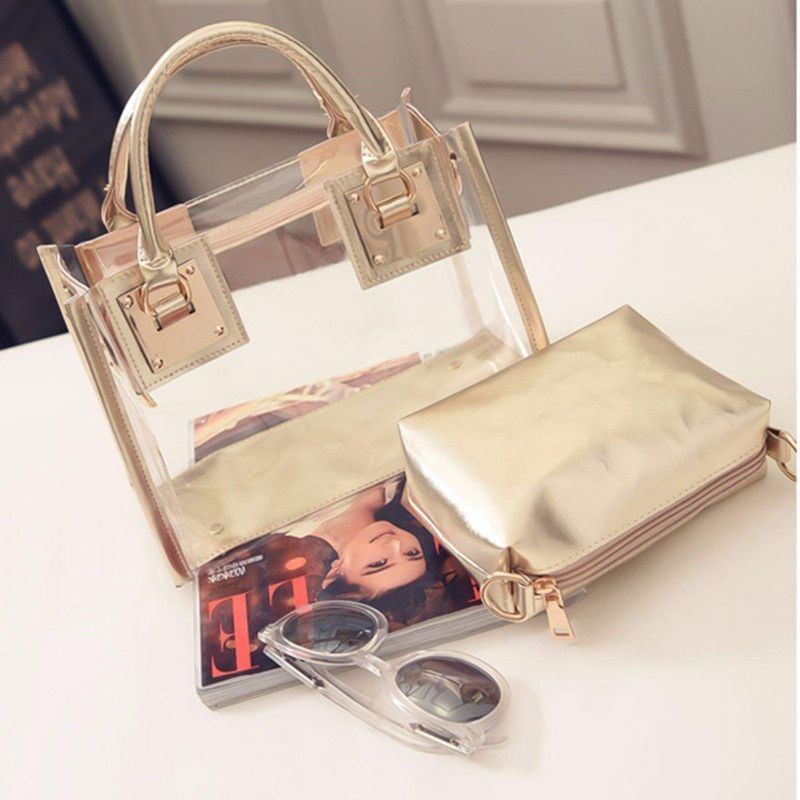 Transparente Gelly Crystal Tasche Für Damen Promi Tasche Sand Strandtasche Schulter Handtasche