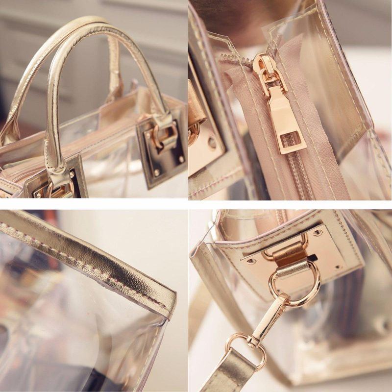 Transparente Gelly Crystal Tasche Für Damen Promi Tasche Sand Strandtasche Schulter Handtasche