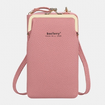 Baellerry Damen Lychee Muster 6 Kartenfächer 6.5 Zoll Handytasche Umhängetasche