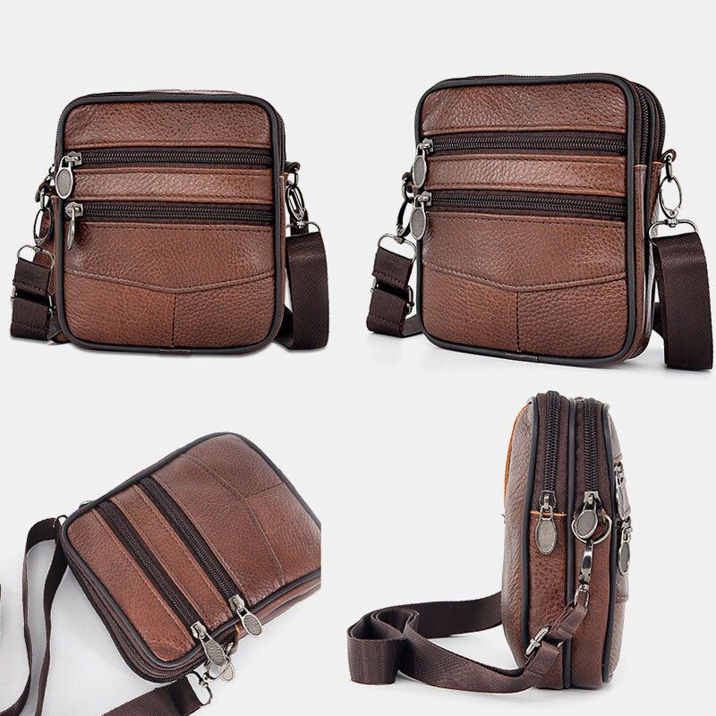 Business Crossbody Tasche Mit Großem Fassungsvermögen Aus Echtem Leder Für Herren