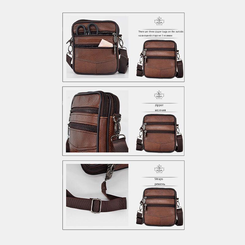 Business Crossbody Tasche Mit Großem Fassungsvermögen Aus Echtem Leder Für Herren