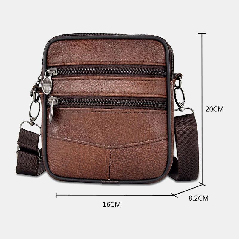 Business Crossbody Tasche Mit Großem Fassungsvermögen Aus Echtem Leder Für Herren