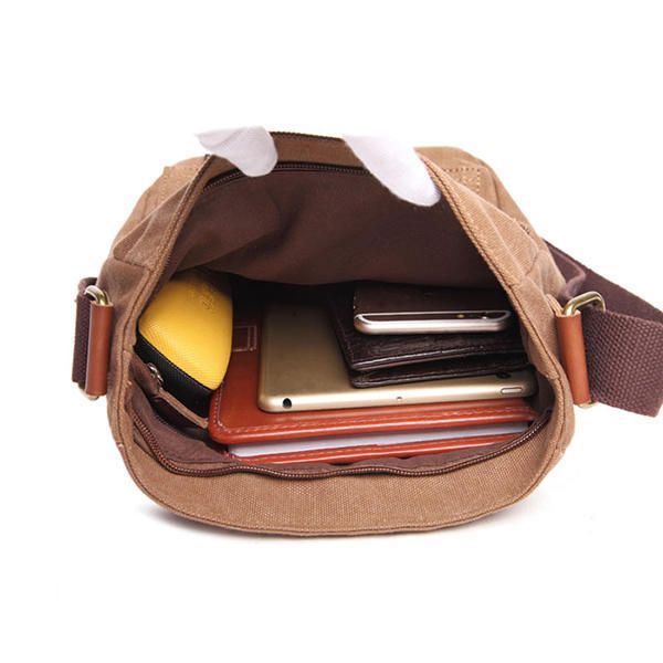 Canvas Freizeit Umhängetasche Messenger Bag Für Herren